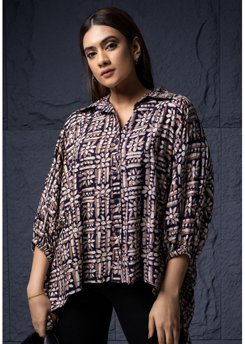 JASMINE NAVY BLUE BLOUSE